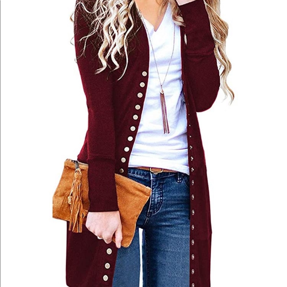 Buttoned long cardigan